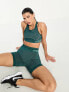 Hummel Seamless sports crop top with scoop neck in teal