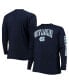 Men's Navy North Carolina Tar Heels Big and Tall 2-Hit Long Sleeve T-shirt Синий, 2xB - фото #2