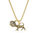 Men's 18k Gold Plated Stainless Steel Tiger and Crown Pendant Necklaces