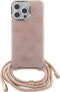 Фото #2 товара Guess Guess GUHCP15XHC4SEP iPhone 15 Pro Max 6.7" różowy/pink hardcase Crossbody Cord 4G Print