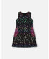 ფოტო #1 პროდუქტის Girl Black Printed Dress With Mesh Flower Pockets - Toddler Child
