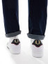 Fred Perry leather logo trainers in white & navy