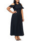 Фото #2 товара Plus Size Ruffle Cold Shoulder A Line Maxi Dress