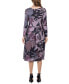 Фото #2 товара Women's Floral Long Sleeve Pleated Pocket Midi Dress