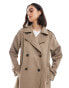 Фото #3 товара ASOS DESIGN premium suedette trench coat in beige