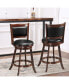 Фото #2 товара Set of 2 24'' Swivel Counter Stool Wooden Dining Chair