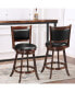 Set of 2 24'' Swivel Counter Stool Wooden Dining Chair