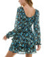 ფოტო #2 პროდუქტის Juniors' Printed Shadow-Stripe Fit & Flare Tiered Dress