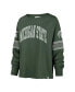 Women's Green Distressed Michigan State Spartans Allie Modest Raglan Long Sleeve Cropped T-shirt