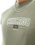 ASOS DESIGN t-shirt in brown with Chicago chest print