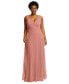 ფოტო #1 პროდუქტის Womens Deep V-Neck Chiffon Maxi Dress