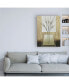 Фото #3 товара Pablo Esteban Tan and White Floral Abstract Canvas Art - 15.5" x 21"