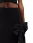 ASOS DESIGN co-ord maxi skirt with extreme split and bow detail in black Черный, XS - EU 32-34 - фото #5