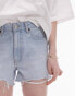 Topshop denim a-line Mom Shorts with rips in bleach