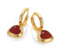 Gold Plated Dangle Earrings with Diamonds and Agates Gemstones DE797