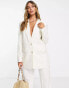 Фото #2 товара Vila linen touch oversized blazer in cream