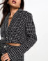 The Frolic boucle diamante button co-ord blazer in black and white