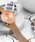 ფოტო #2 პროდუქტის Women's Rose Gold Mesh Stainless Steel Bracelet Watch 38mm