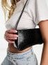 ASOS DESIGN curved base 90s croc shoulder bag in black