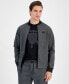 Фото #1 товара Men's Slim-Fit Heathered Bomber Track Jacket