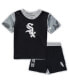 Newborn and Infant Boys and Girls Black, Chicago White Sox Pinch Hitter T-shirt and Shorts Set