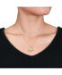 Macy's created White and Yellow Sapphire (1 1/3 ct. t.w.) Black Spinel Accent Owl Necklace in 18k Gold Over Sterling Silver