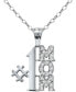 Cubic Zirconia "#1 Mom" Pendant Necklace in Sterling Silver, 16" + 2" extender, Created for Macy's