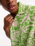 ASOS DESIGN co-ord relaxed revere shirt in green animal print