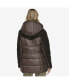 ფოტო #6 პროდუქტის Women's Varna Velvet Mixed Quilted Puffer Jacket Within Attached Hood