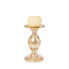 Candleholder Romimex Golden Glass 13 x 19 x 13 cm