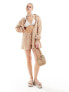 Фото #1 товара Esmee stripe beach short co-ord in beige and white