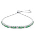 ფოტო #1 პროდუქტის Gemstones 2.2 CTW White Zircon Alternating Created Green Emerald Bolo Tennis Bracelet for Women Adjustable 7-8 Inch .925 Sterling Silver