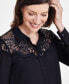 Women's Lace-Top Button-Up Shirt, Created for Macy's