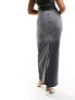 Фото #7 товара NA-KD x Chloe Monchamp co-ord denim midaxi skirt in grey ombre