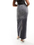 NA-KD x Chloe Monchamp co-ord denim midaxi skirt in grey ombre