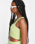 Фото #3 товара ASOS DESIGN co-ord knitted wide rib crop top in green