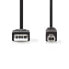 Фото #4 товара Nedis CCGB60100BK30 - 2 m - USB A - USB B - USB 2.0 - 480 Mbit/s - Black