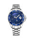 Ladies Diver Quartz Crystal Studded Case ,MOP Dial, Stainless Steel Bracelet Watch