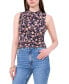 Фото #1 товара Women's Floral-Print Cowl-Neck Sleeveless Top