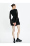 Платье Koton Mini Tulle Dress V-Neck Long Sleeve Lined
