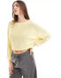 Фото #1 товара Stradivarius rustic knit slouchy jumper in butter