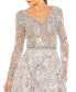 ფოტო #3 პროდუქტის Women's Long Sleeve Beaded Applique Gown