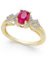 ფოტო #1 პროდუქტის Sapphire and Diamond (1/8 ct. t.w.) Ring in 14k Gold (Also Available in Emerald & Ruby)