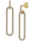 ფოტო #2 პროდუქტის Glitter Paperclip Doorknocker Drop Earrings in 10k Gold, Created for Macy's