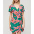 SUPERDRY Printed Wrap Short Sleeve Short Dress