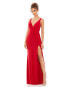 ფოტო #8 პროდუქტის Women's Ieena Plunge Neck High Slit Gown