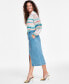 Women's Denim Front-Slit Skirt, Created for Macy's