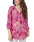 Фото #1 товара Women's Paisley 3/4-Sleeve Blouse