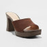 Women's Darla Platform Mule Heels - A New Day Dark Brown 9.5