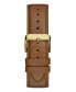ფოტო #3 პროდუქტის Men's Analog Brown Genuine Leather Watch 44mm